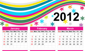 2012 Free Vector Calendar